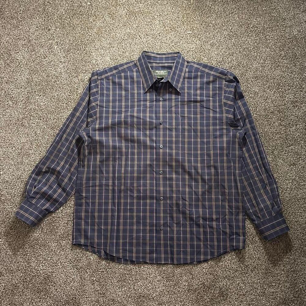 Eddie-bauer Men's Navy and Blue Shirt